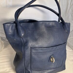 Dooney & Bourke Navy Blue Tote Bag | Large Front pocket